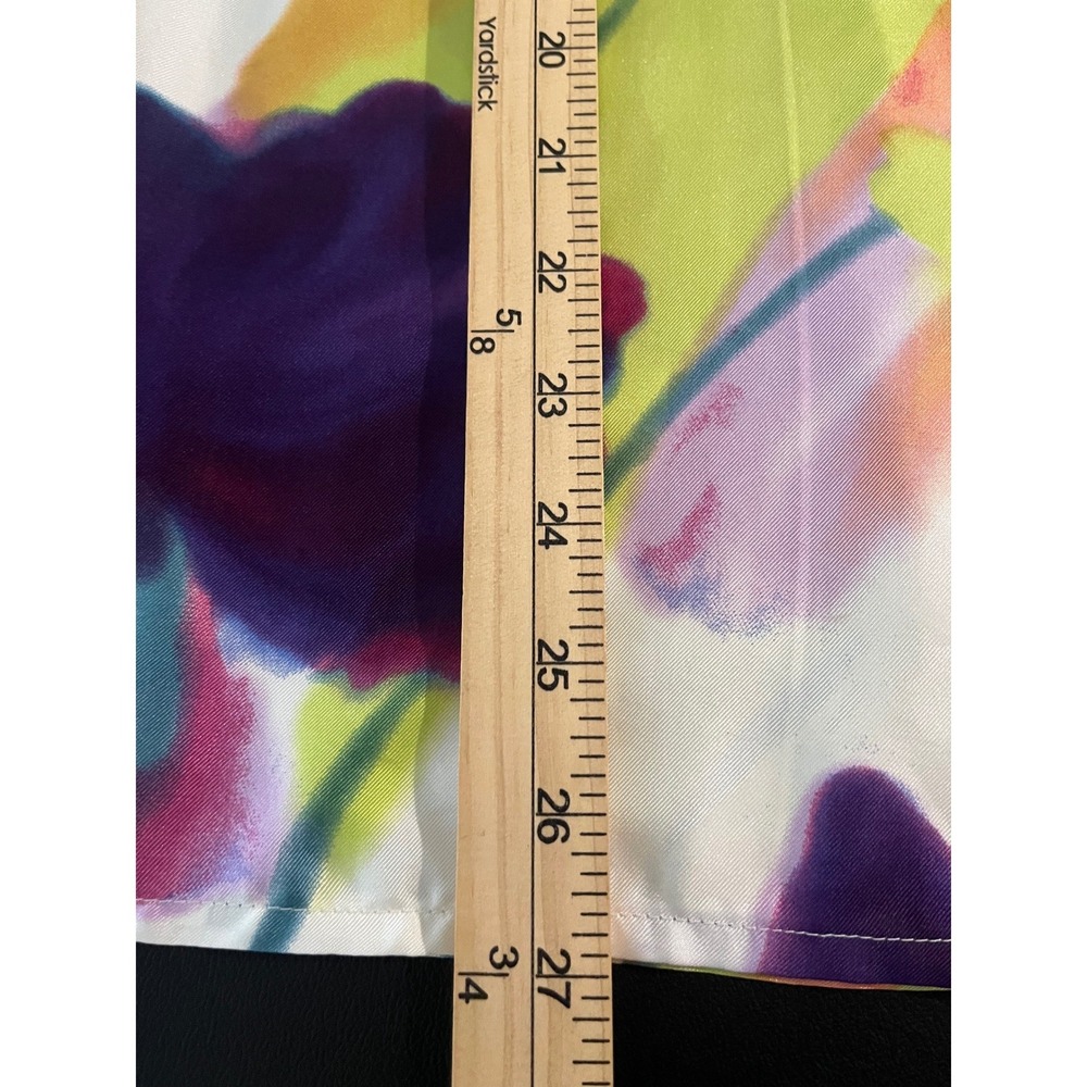 Karen Kane Silk Multicolor Floral Ruffle Tank Blouse L Boho Resort Statement - Picture 6 of 10